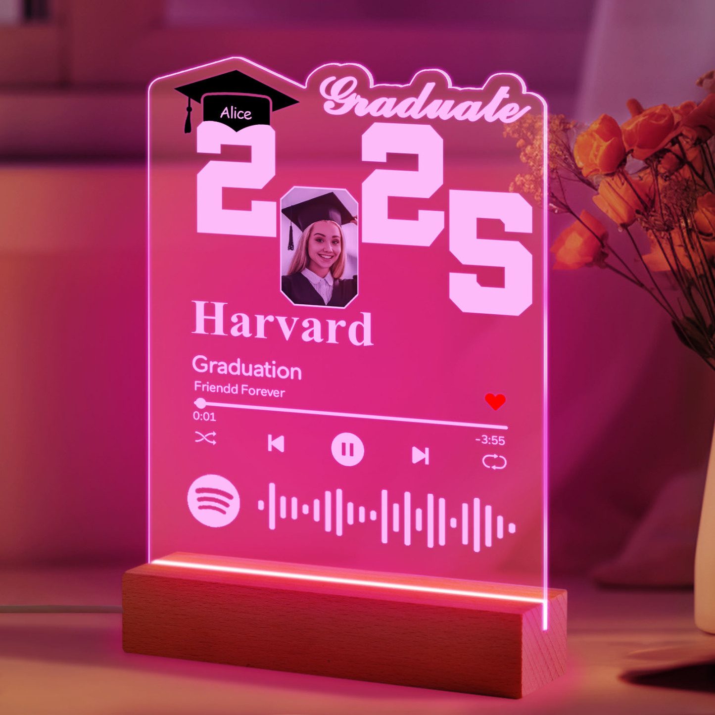 Personalized 2025 Graduate Acrylic Night Light Custom Night Light Graduation Gift 