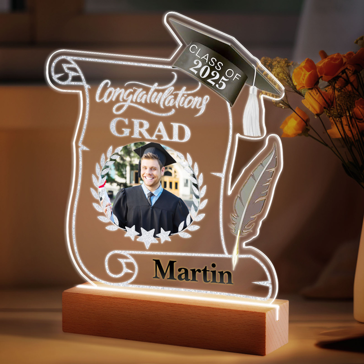 Personalized 2025 Graduate Acrylic Night Light Custom Night Light Graduation Gift 