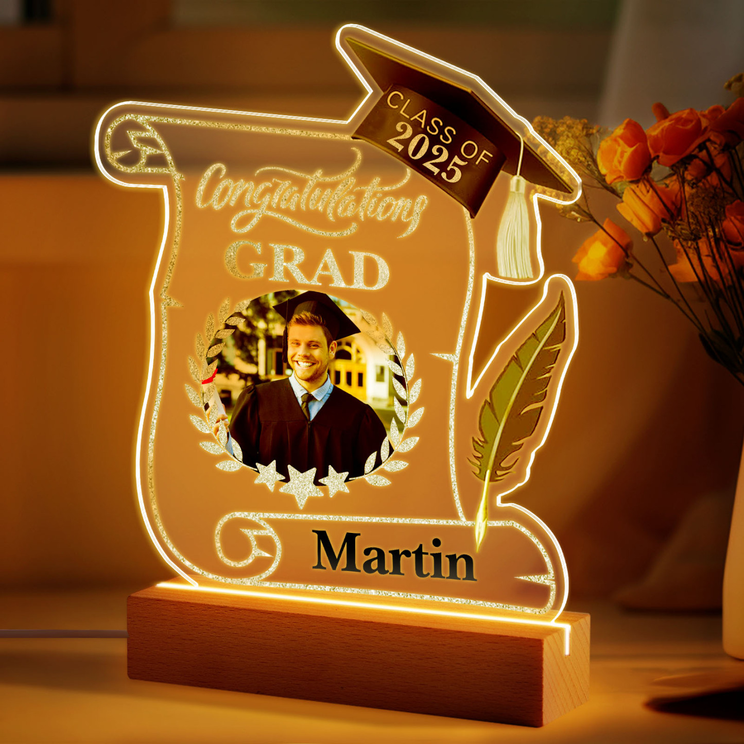 Personalized 2025 Graduate Acrylic Night Light Custom Night Light Graduation Gift 
