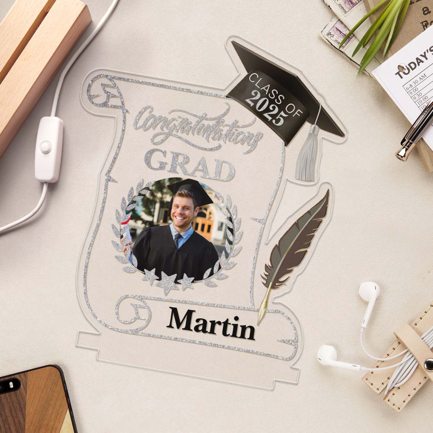 Personalized 2025 Graduate Acrylic Night Light Custom Night Light Graduation Gift 