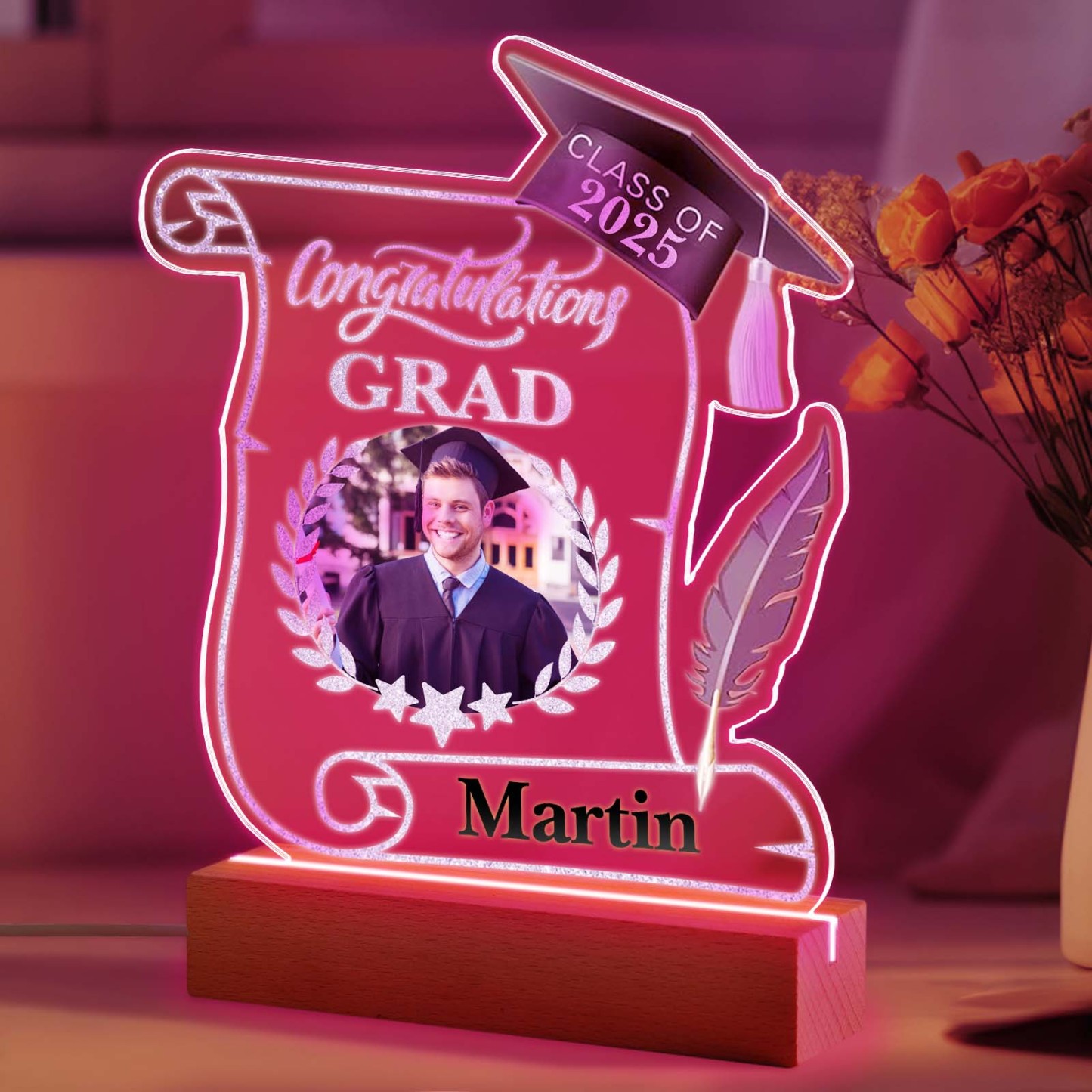 Personalized 2025 Graduate Acrylic Night Light Custom Night Light Graduation Gift 