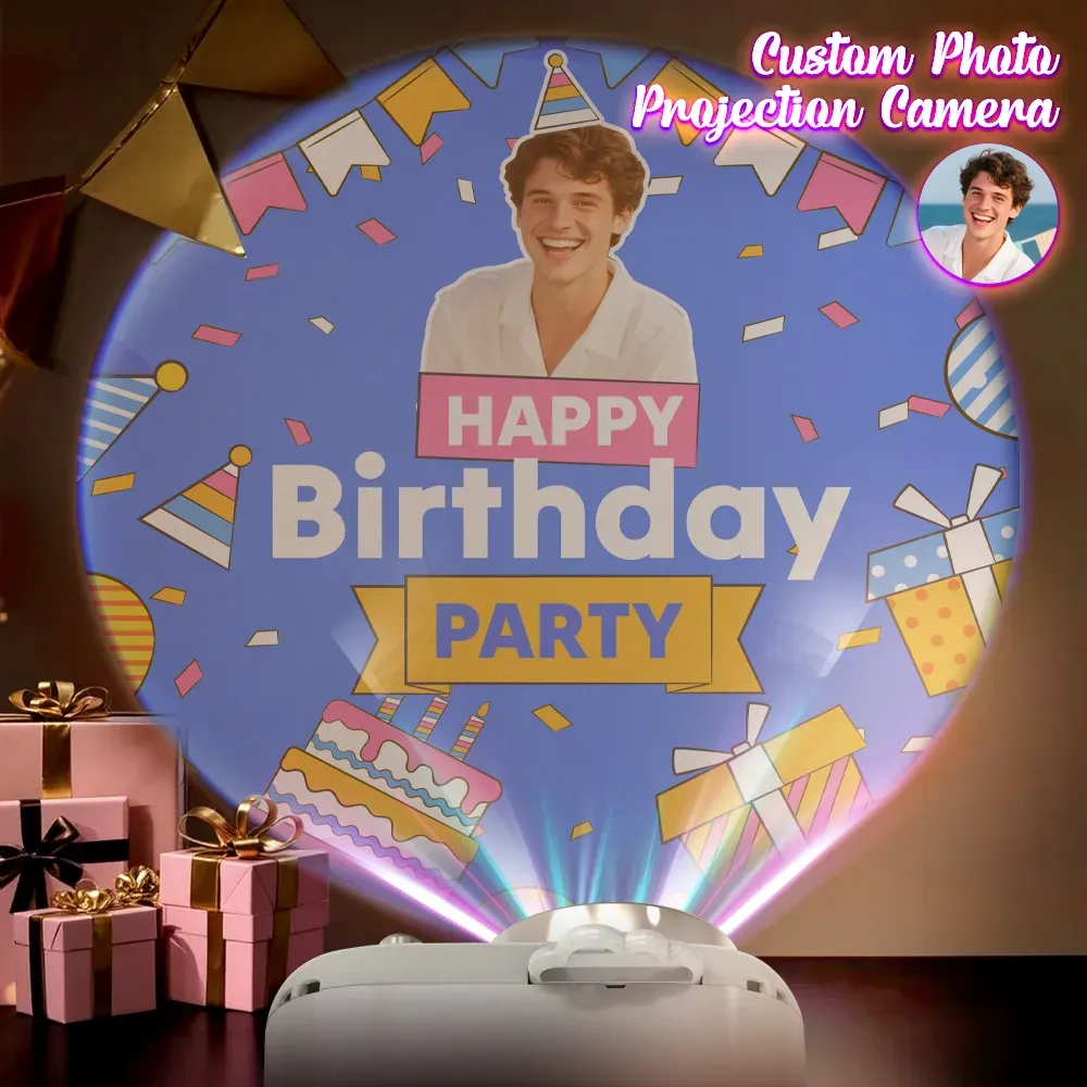 Personalized Projection Camera | Custom Photo & Theme Slide Projector Birthday Gift for Lover Kids - SantaSocks