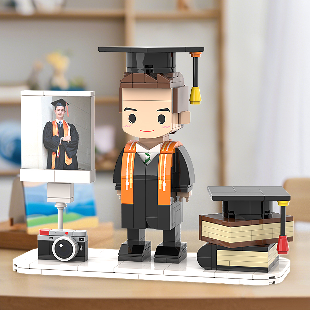 Custom Full Body Brick Figure Graduation Gift Personalized Graduation Decoration Photo Ornament Brick Figures Gift - SantaSocks