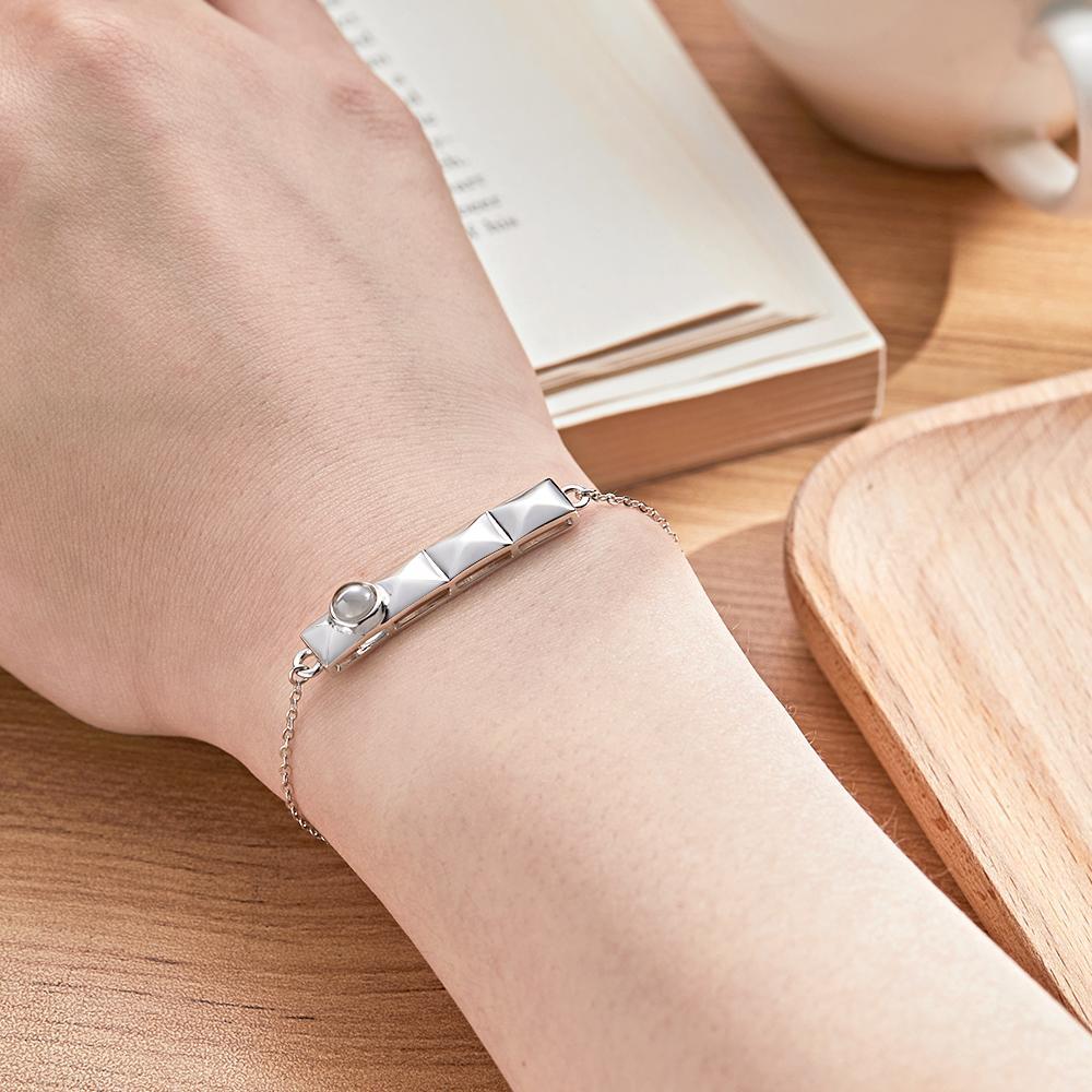 Bar Picture Bracelet Photo Projection Bracelet Custom Photo Bracelet for Men Women Anniversary Gift for Couples - SantaSocks