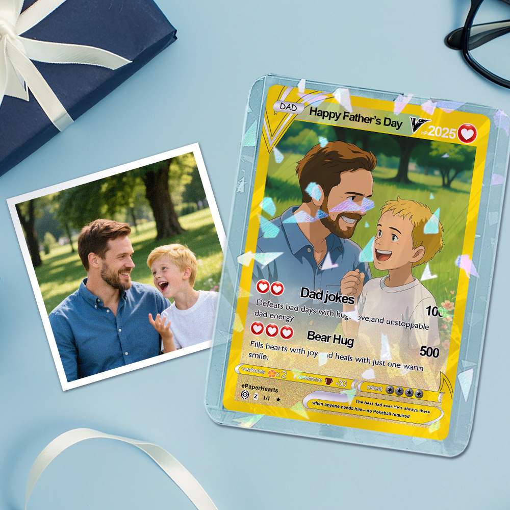 Father's Day Poke Card, Custom Poke Card, Gift For dad, Father's Day Gift, Custom Poke Present