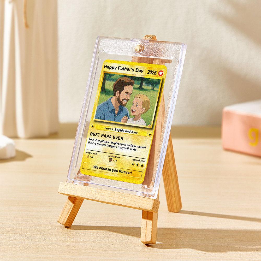 Custom Father's Day Anime Cards Custom Photo Poke Card Gift Idea for Loved One - SantaSocks