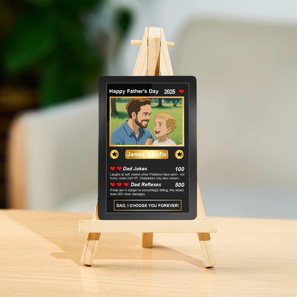 Custom Father's Day Anime Cards, Custom Photo Anime Card, Fathers Day Gift For Dad, Gift For Husband - SantaSocks