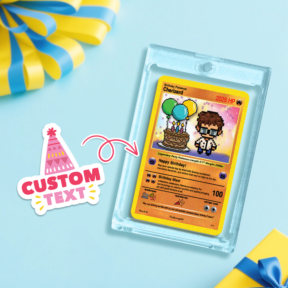 Custom Birthday Poke Card Cartoon Card Choose your Own Style Perfect Gift Idea for Birthday - SantaSocks