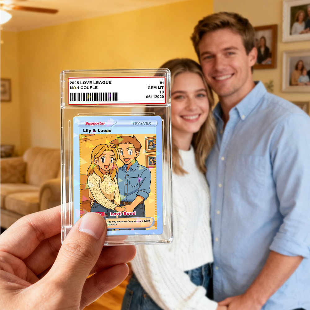 Custom Anime Trading Game Card Personalized Collectible Card with Your Photo & Name| Unique Gift for Fans & Couples Christmas Gifts - SantaSocks