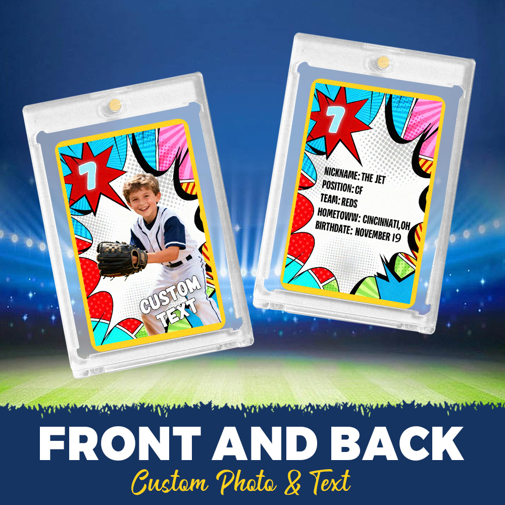 Personalized Sports Portrait Card Custom Name Number Stats Unique Gift for Young Athletes and Sports Fans