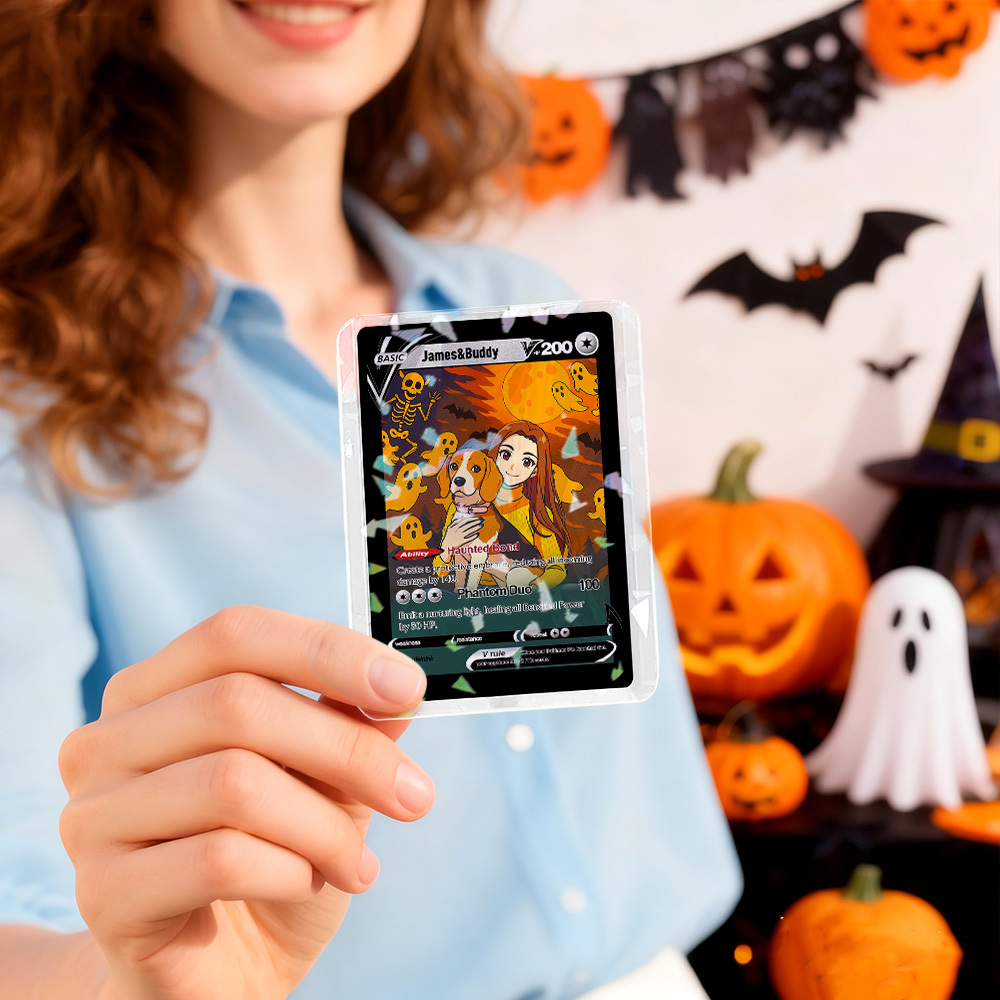 Personalized Halloween Poke Card Spooky Custom Card Gift for Anime Halloween Lovers