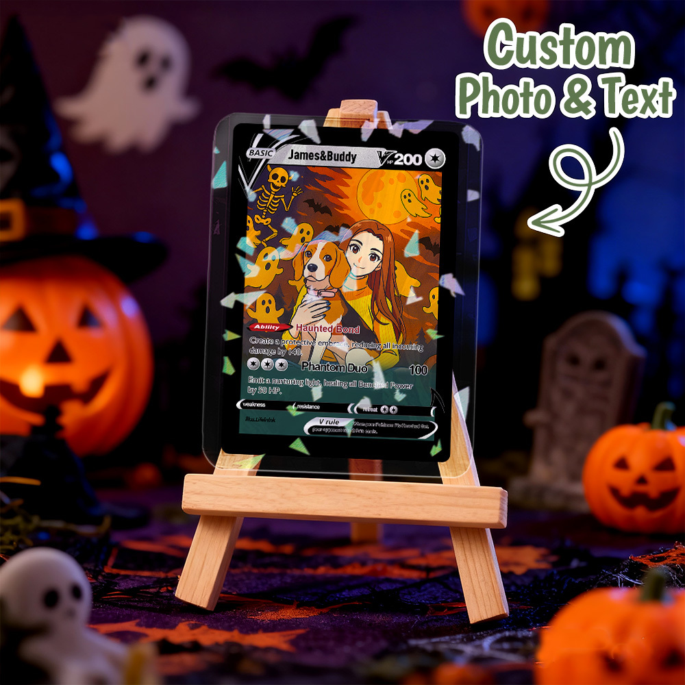 Personalized Halloween Poke Card Spooky Custom Card Gift for Anime Halloween Lovers