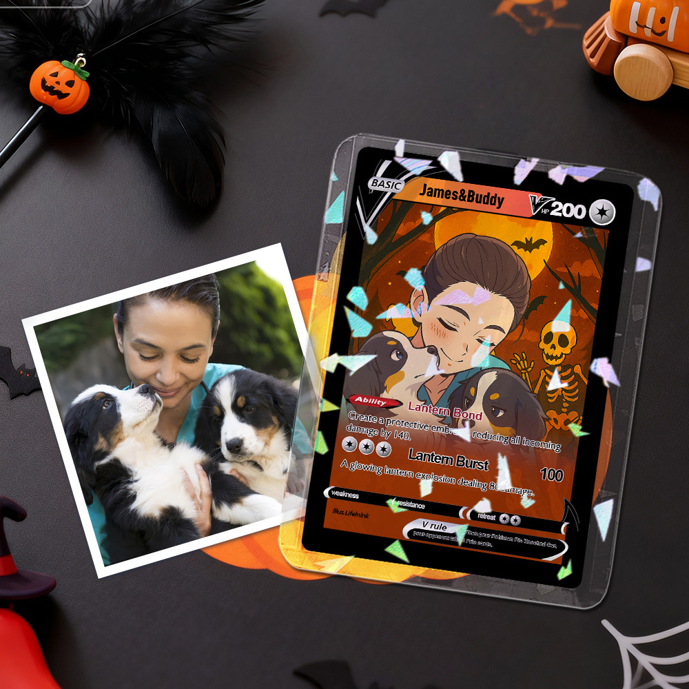 Personalized Halloween Poke Card Spooky Custom Card Gift for Anime Halloween Lovers