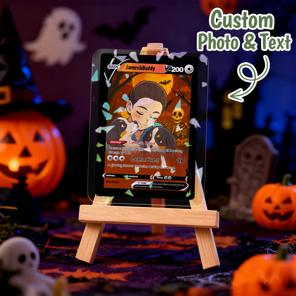 Personalized Halloween Poke Card Spooky Custom Card Gift for Anime Halloween Lovers