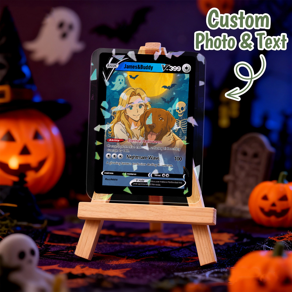 Personalized Halloween Poke Card Spooky Custom Card Gift for Anime Halloween Lovers