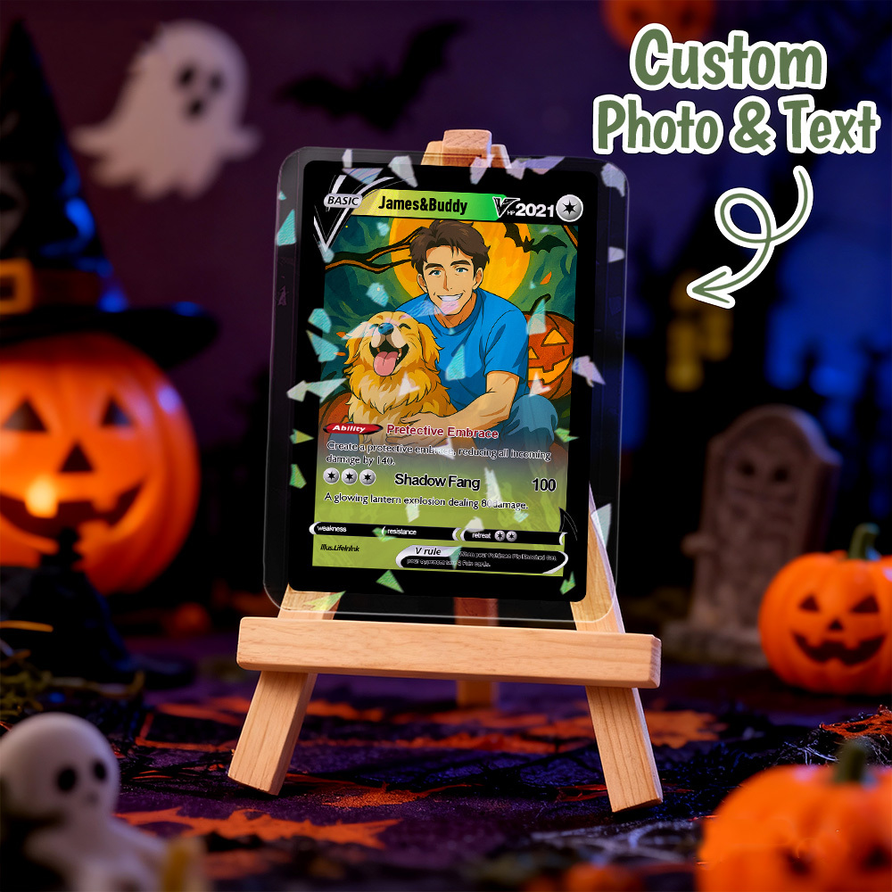 Personalized Halloween Poke Card Spooky Custom Card Gift for Anime Halloween Lovers