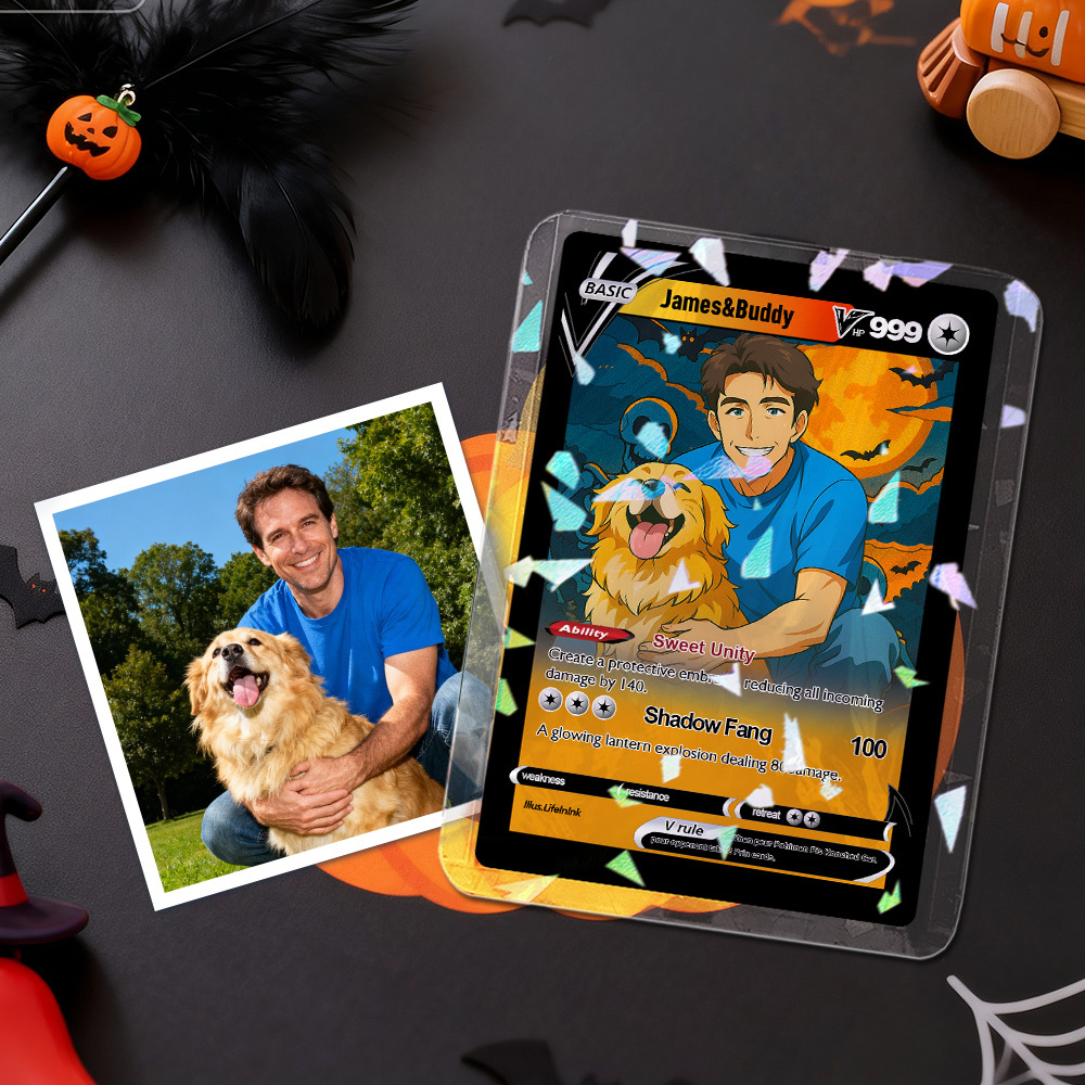 Personalized Halloween Poke Card Spooky Custom Card Gift for Anime Halloween Lovers