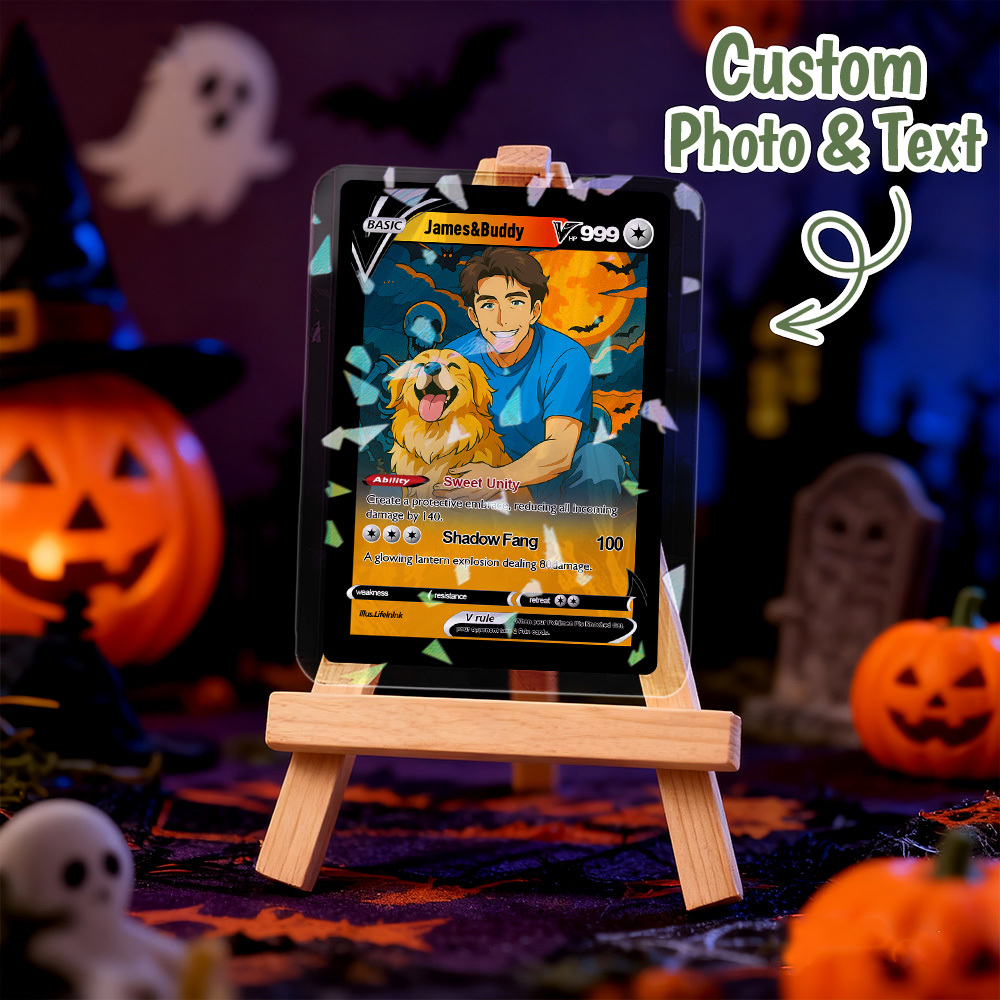 Personalized Halloween Poke Card Spooky Custom Card Gift for Anime Halloween Lovers
