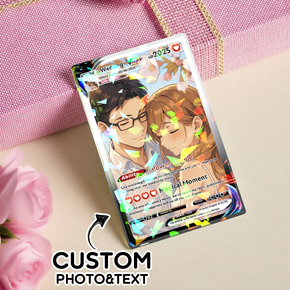 Custom Anime Couple Card Romantic Valentine Gift for Couple Unique Collectible Keepsake Wedding Gift - SantaSocks