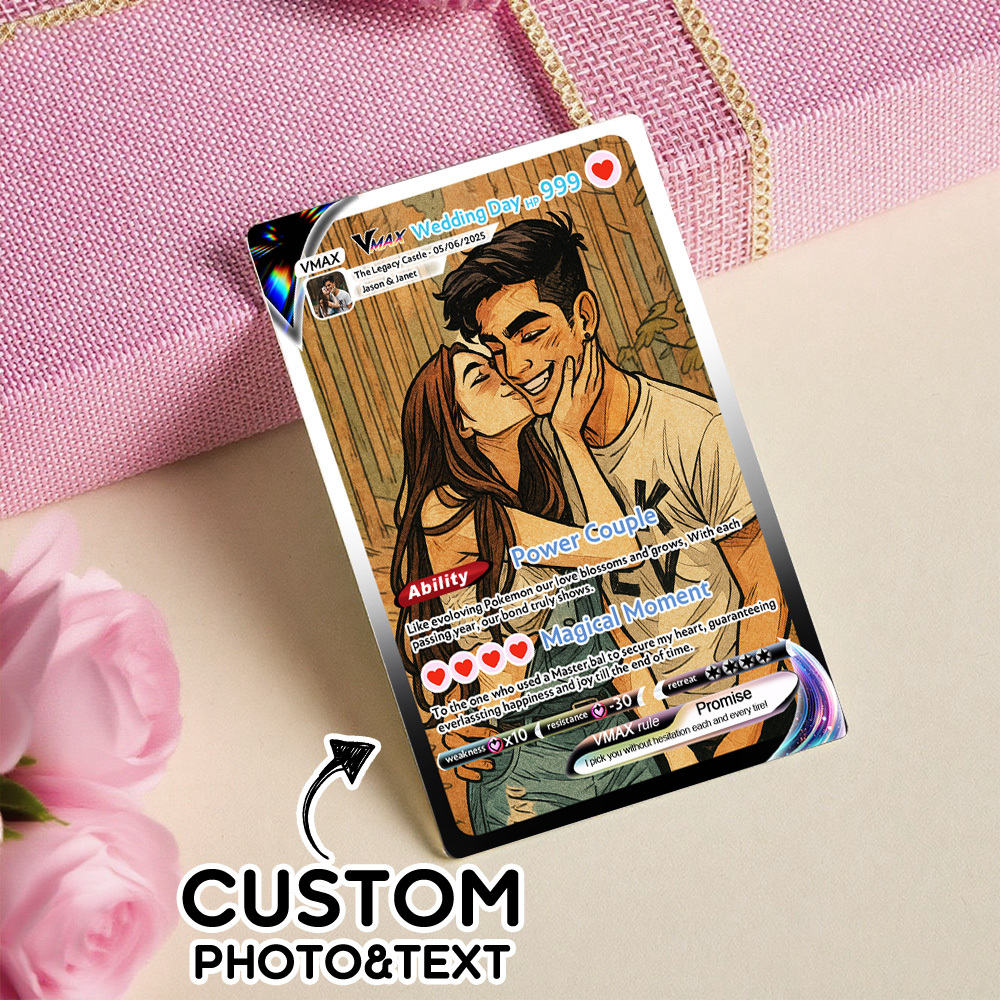 Custom Anime Couple Card Romantic Valentine Gift for Couple Unique Collectible Keepsake Gift - SantaSocks