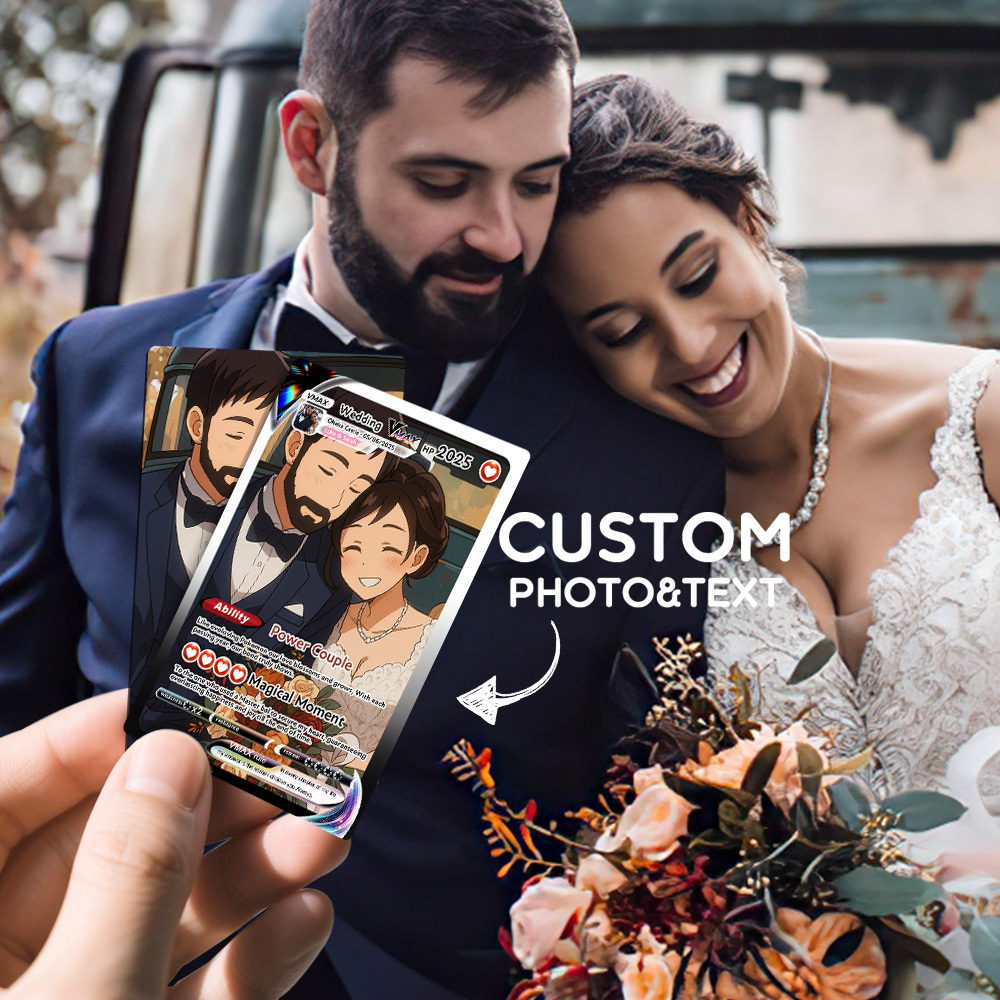 Custom Anime Couple Card Romantic Valentine Gift for Couple Unique Collectible Keepsake Wedding Gift - SantaSocks