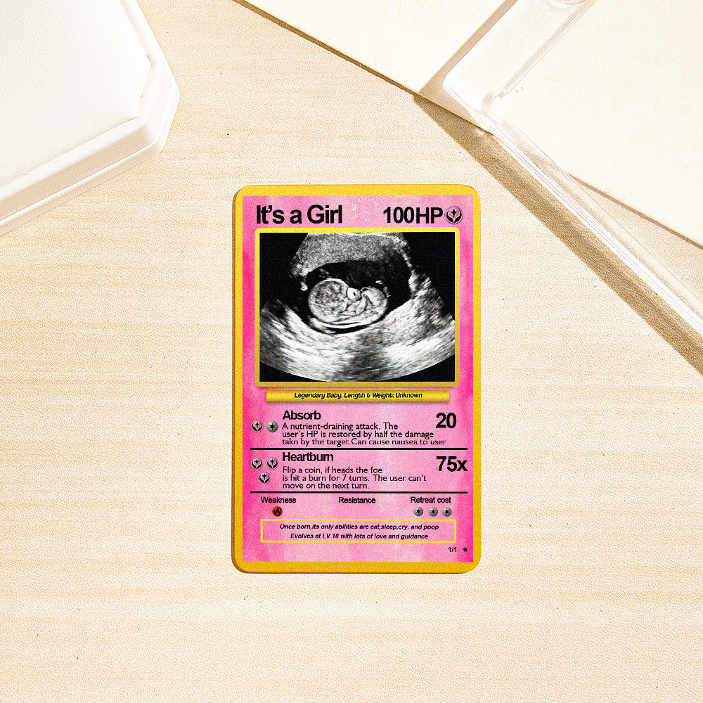 Custom Poke Card Pregnancy Announcement Personalized Pokemon Card Custom Pokemon Card Gift for Him and Her Birth Mothers Day Gift Idea - SantaSocks