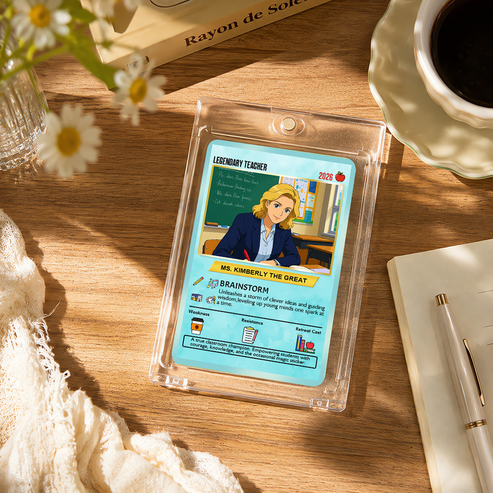 Custom Pokemon Cards Teacher Appreciation with Anime Photo, Change Your Photo to Ghibli Style, Thank You Teacher Gift from Parents & Students, Personalized Pokemon Cards - CPC-66.A