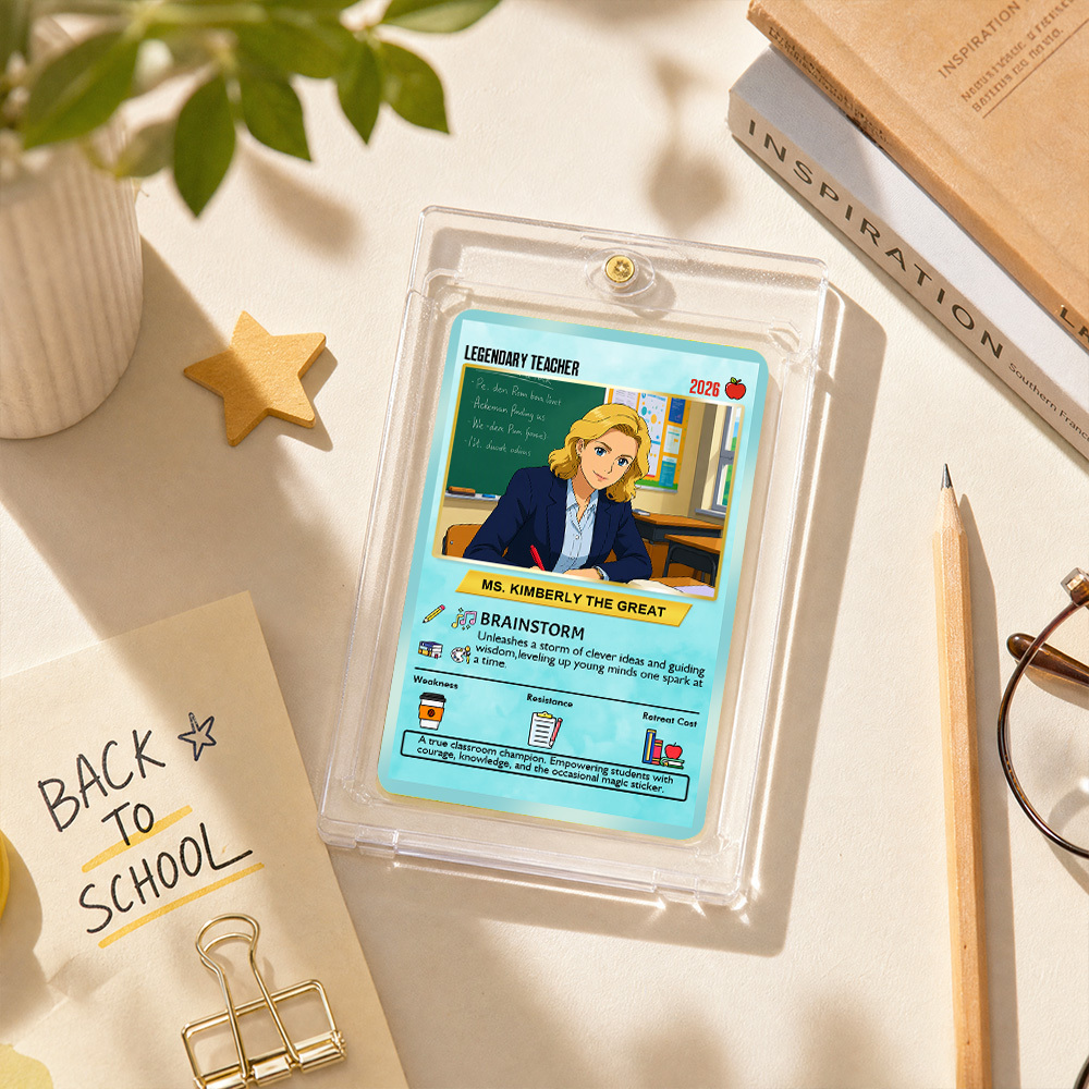 Custom Pokemon Cards Teacher Appreciation with Anime Photo, Change Your Photo to Ghibli Style, Thank You Teacher Gift from Parents & Students, Personalized Pokemon Cards - CPC-66.A