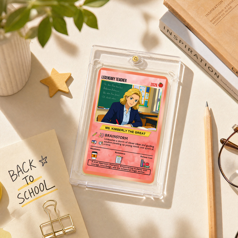 Custom Pokemon Cards Teacher Appreciation with Anime Photo, Change Your Photo to Ghibli Style, Thank You Teacher Gift from Parents & Students, Personalized Pokemon Cards - CPC-66.A