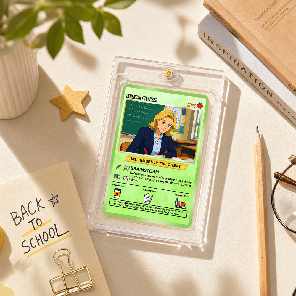 Custom Pokemon Cards Teacher Appreciation with Anime Photo, Change Your Photo to Ghibli Style, Thank You Teacher Gift from Parents & Students, Personalized Pokemon Cards - CPC-66.A