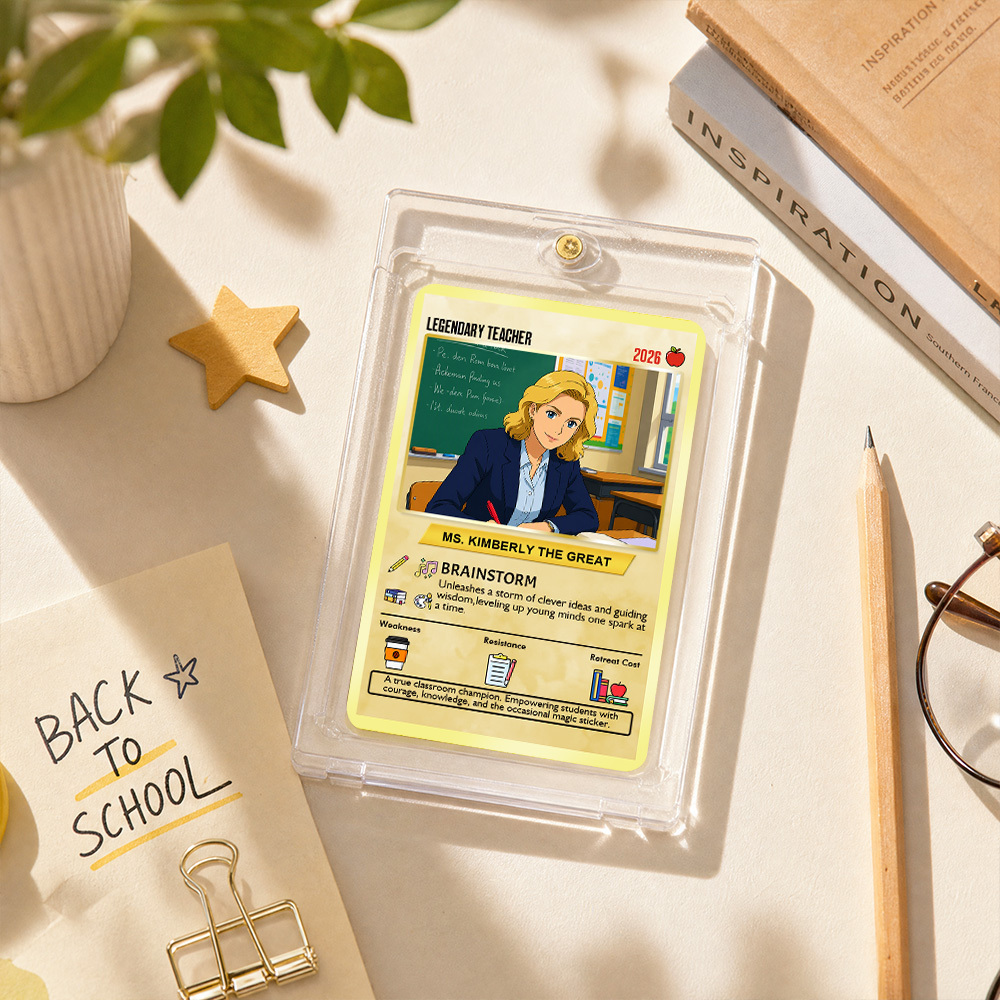 Custom Pokemon Cards Teacher Appreciation with Anime Photo, Change Your Photo to Ghibli Style, Thank You Teacher Gift from Parents & Students, Personalized Pokemon Cards - CPC-66.A