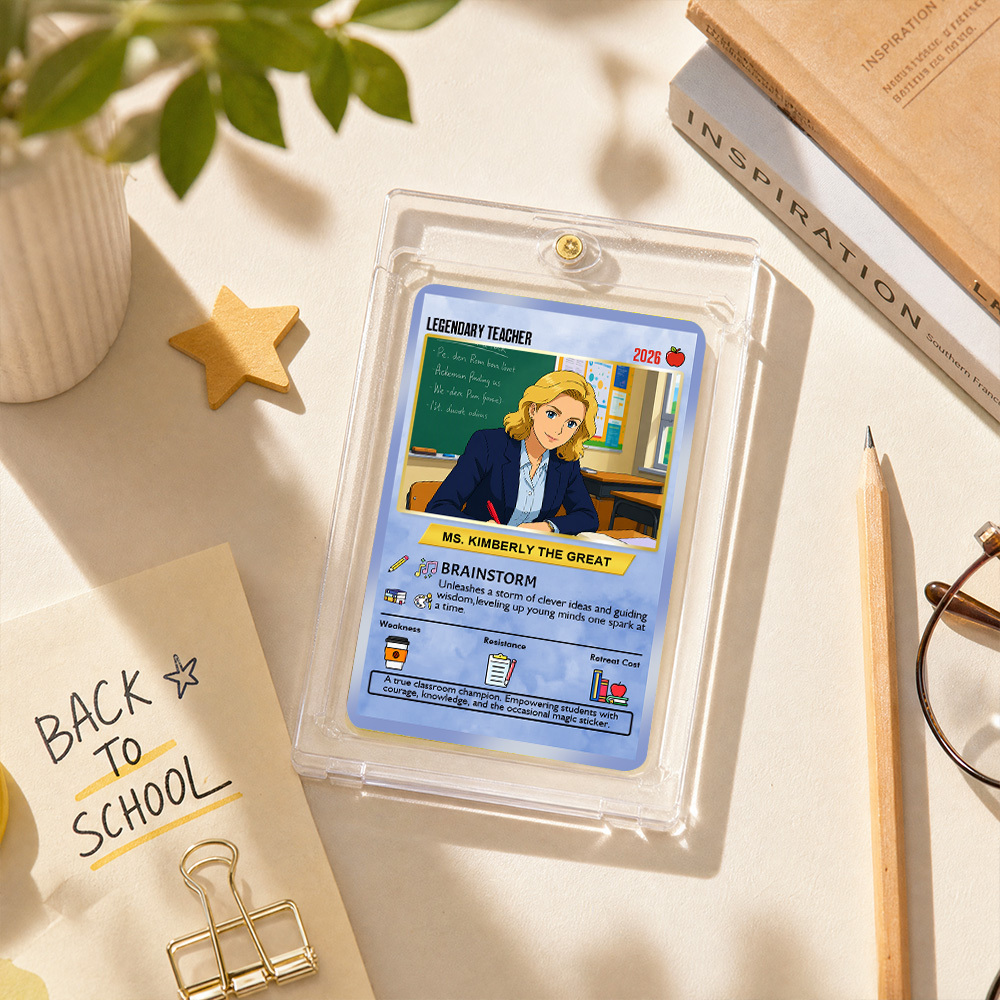 Custom Pokemon Cards Teacher Appreciation with Anime Photo, Change Your Photo to Ghibli Style, Thank You Teacher Gift from Parents & Students, Personalized Pokemon Cards - CPC-66.A