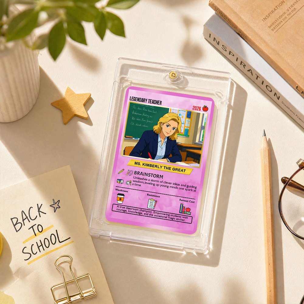 Custom Pokemon Cards Teacher Appreciation with Anime Photo, Change Your Photo to Ghibli Style, Thank You Teacher Gift from Parents & Students, Personalized Pokemon Cards - CPC-66.A