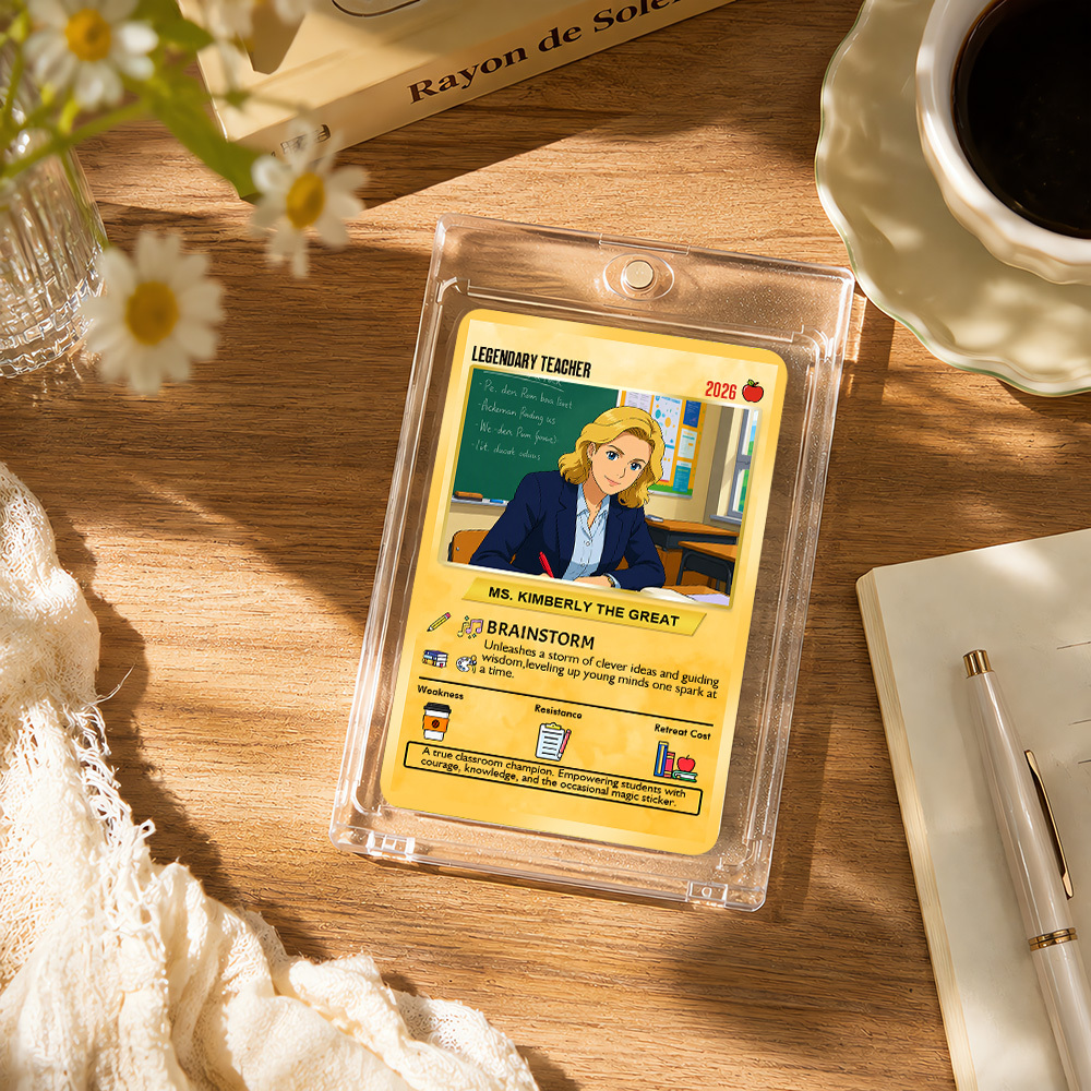 Custom Pokemon Cards Teacher Appreciation with Anime Photo, Change Your Photo to Ghibli Style, Thank You Teacher Gift from Parents & Students, Personalized Pokemon Cards - CPC-66.A