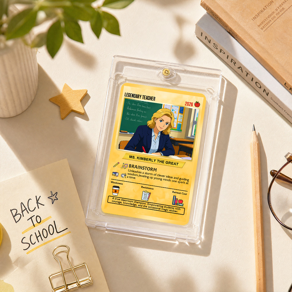 Custom Pokemon Cards Teacher Appreciation with Anime Photo, Change Your Photo to Ghibli Style, Thank You Teacher Gift from Parents & Students, Personalized Pokemon Cards - CPC-66.A