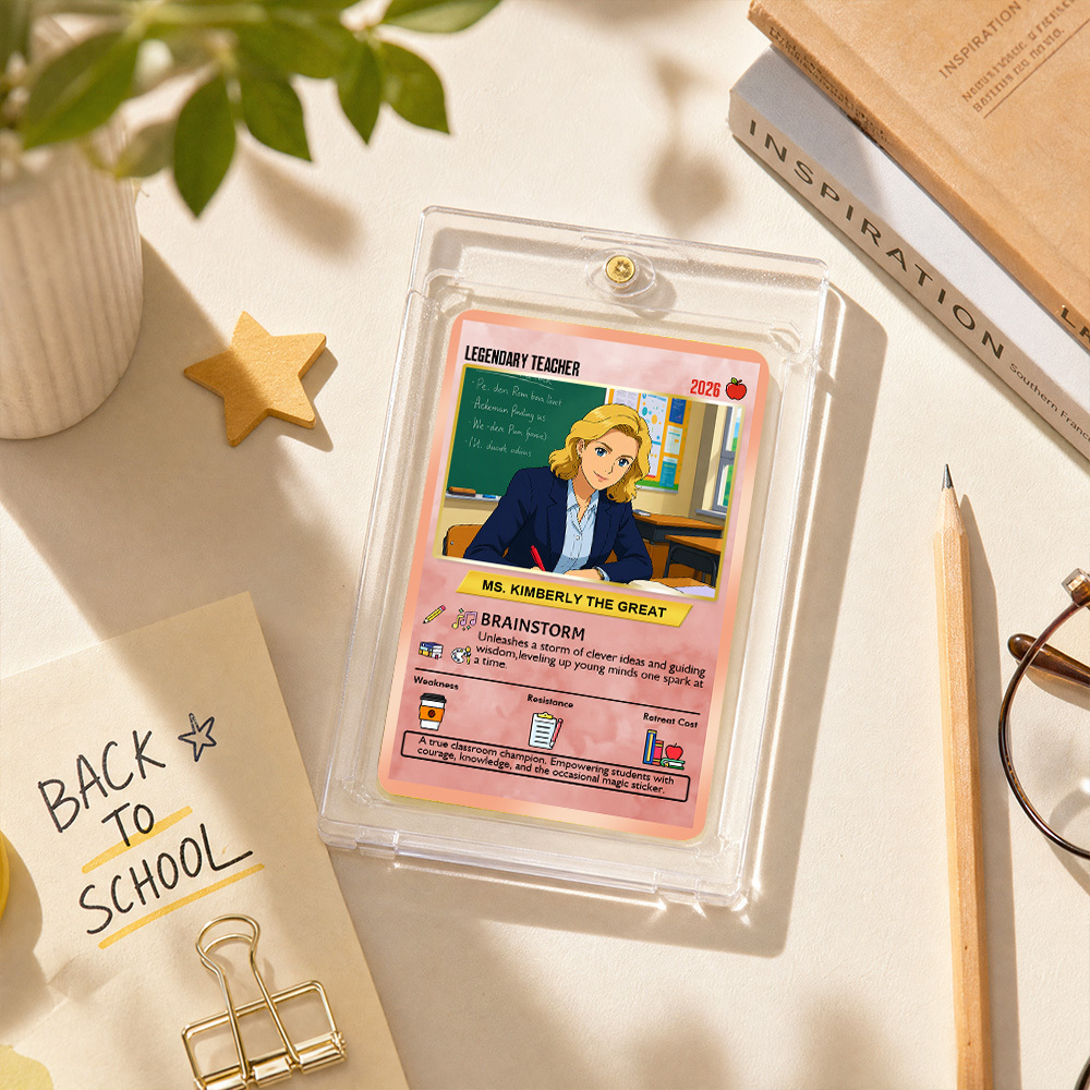 Custom Pokemon Cards Teacher Appreciation with Anime Photo, Change Your Photo to Ghibli Style, Thank You Teacher Gift from Parents & Students, Personalized Pokemon Cards - CPC-66.A
