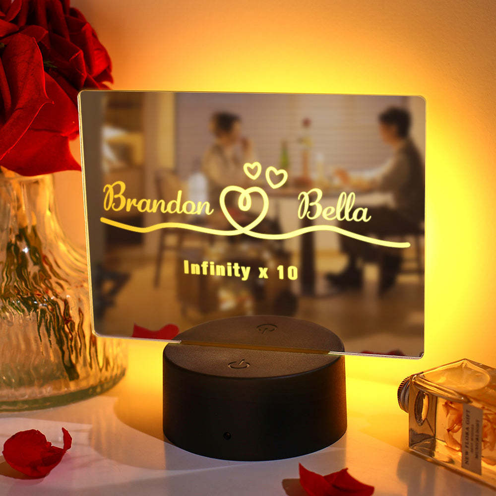 Personalized Name Mirror Colorful Lamp Anniversary Gift for Lover - SantaSocks