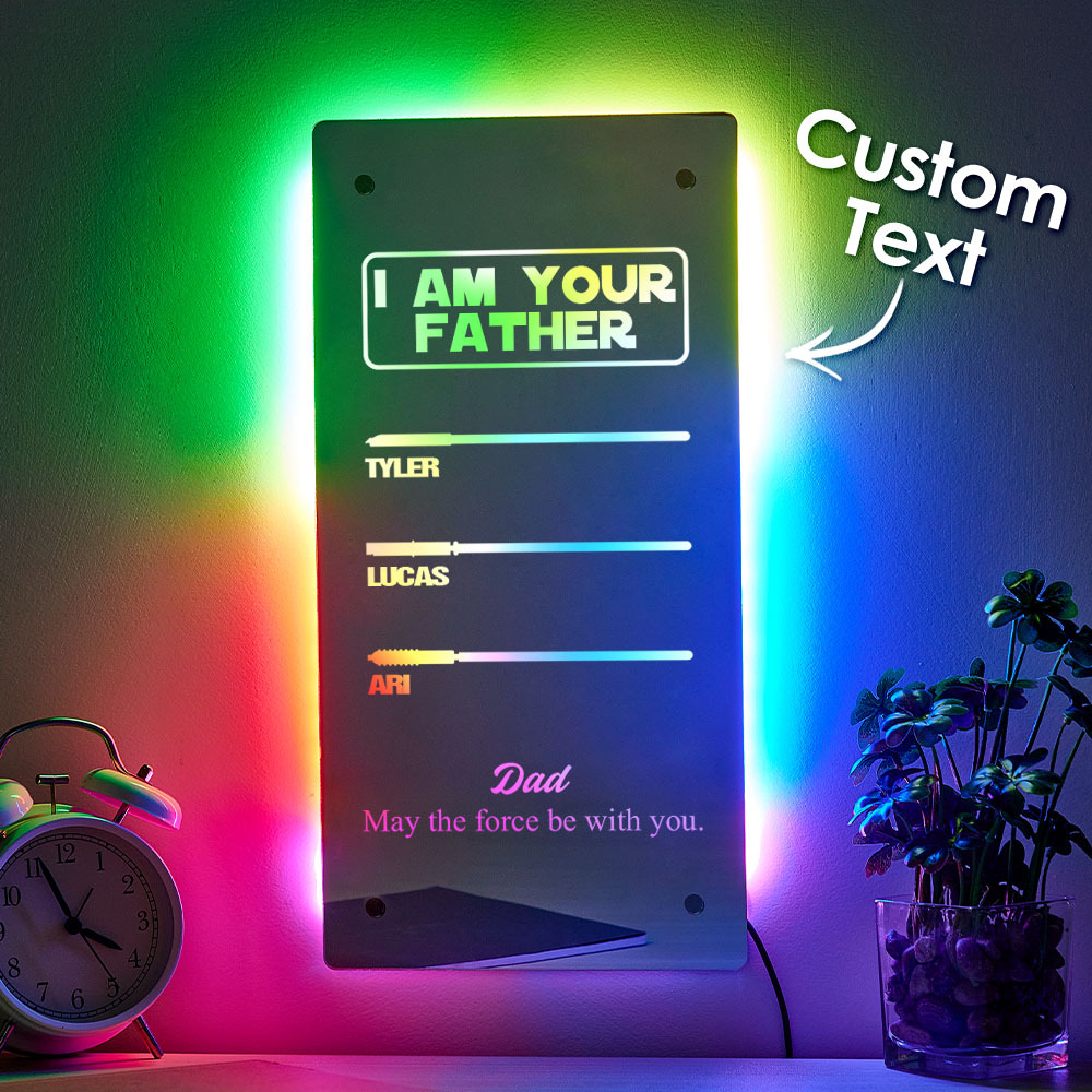 Father's Day I Am Their Father Lightsaber Mirror Lamp Gift for Dad