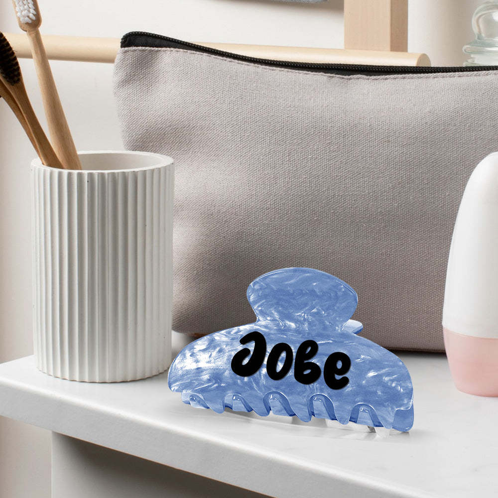 Custom Name Hair Claw Clips Personalized Hair Accessories Gift for Her - SantaSocks