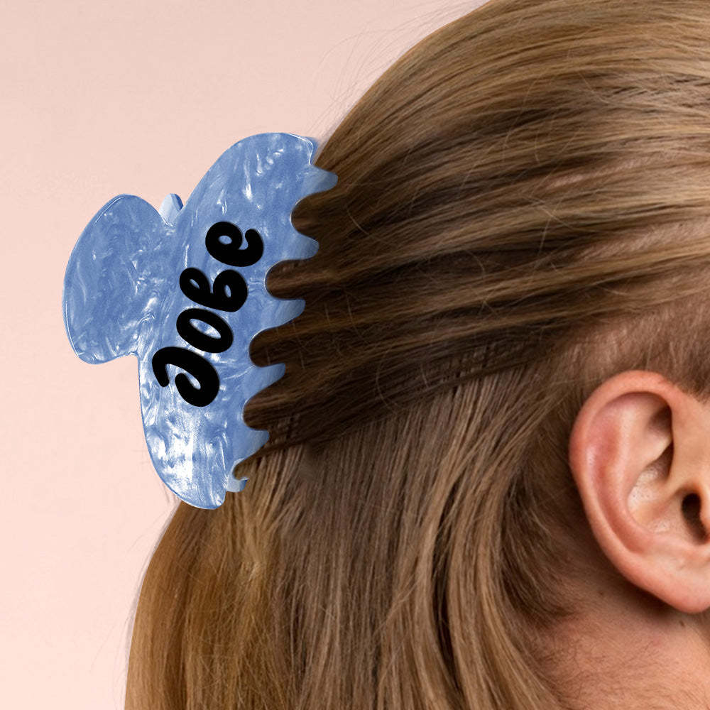 Custom Name Hair Claw Clips Personalized Hair Accessories Gift for Her - SantaSocks