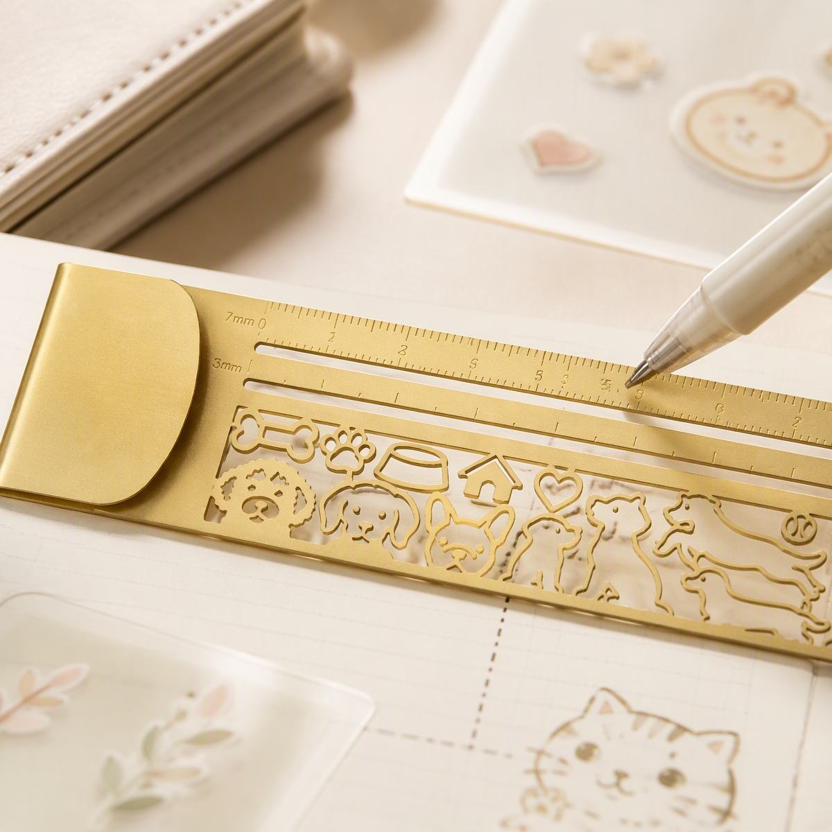 Cat-Themed Laser Cut Journal Template Ruler Set – Perfect Christmas Gift for Cat Lovers & Crafters