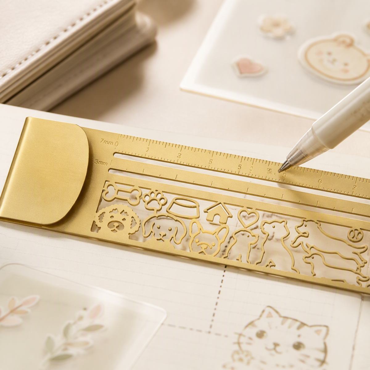 Cat-Themed Laser Cut Journal Template Ruler Set – Perfect Christmas Gift for Cat Lovers & Crafters - SantaSocks