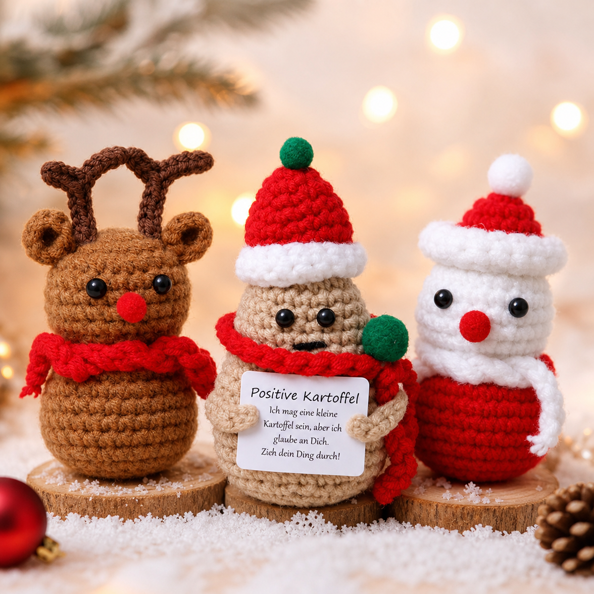 Handmade Crochet Christmas Miniatures Set – Festive Gift for Kids, Teachers & Colleagues, Holiday Decor & Stocking Stuffers