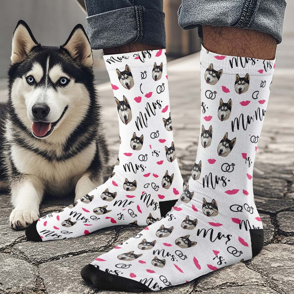 Custom Face Socks Mrs Cute Socks Personalized Photo Custom Design Best Gift Idea