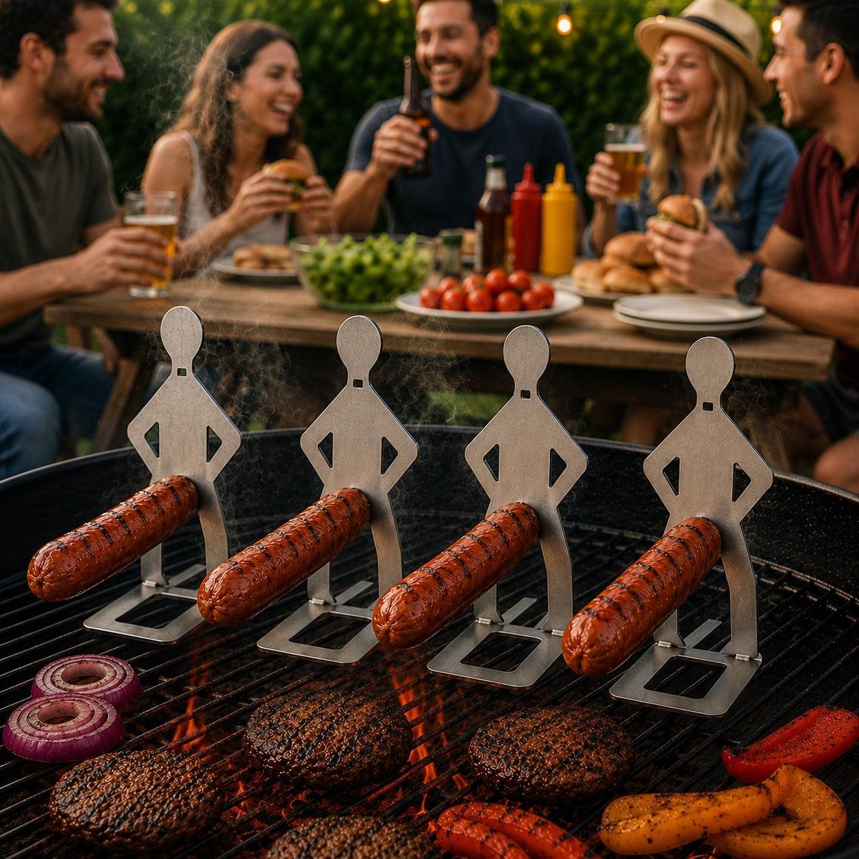 Stainless Steel BBQ Sausage Holder - Funny Grilling Gadget Gift - SantaSocks