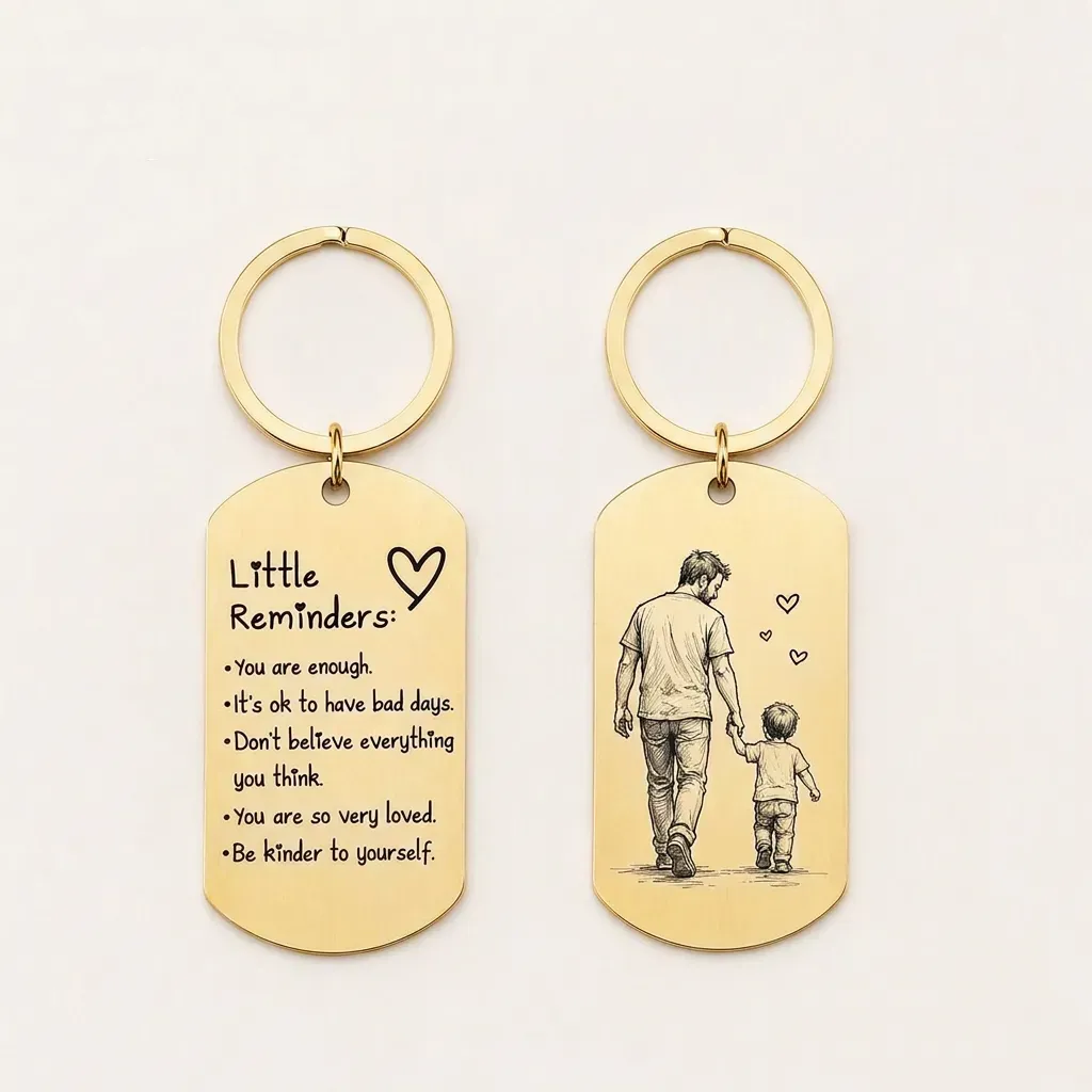 Inspirational Little Reminders Keychain Standard Inspirational Little Reminders Keychain Stainless Steel Dog Tag Gifts for Friends - SantaSocks