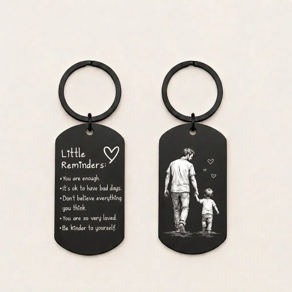 Inspirational Little Reminders Keychain Standard Inspirational Little Reminders Keychain Stainless Steel Dog Tag Gifts for Friends - SantaSocks
