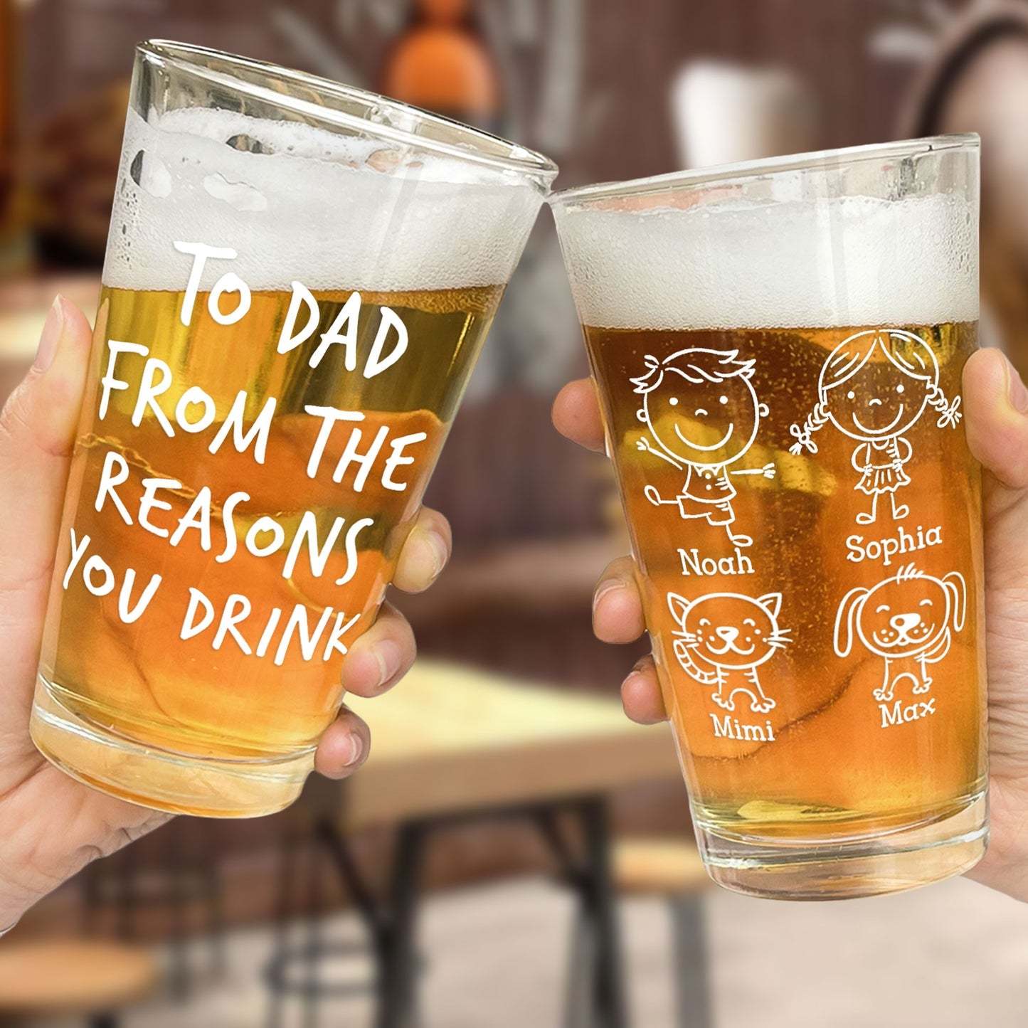 From The Reasons You Drink Father's Day Gifts For Dad - Personalized Beer Glass - SantaSocks