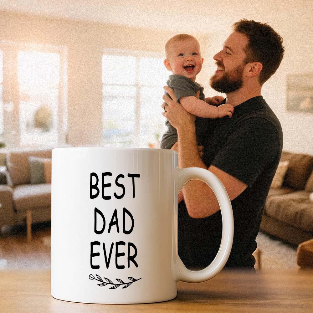 Custom Dad Photo Mug Best Dad Ever Coffee Cup Personalized Father’s Day Gift Idea