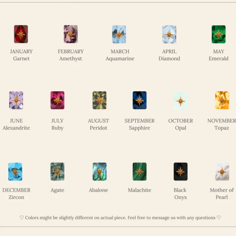 Birthstone North Star Necklaces